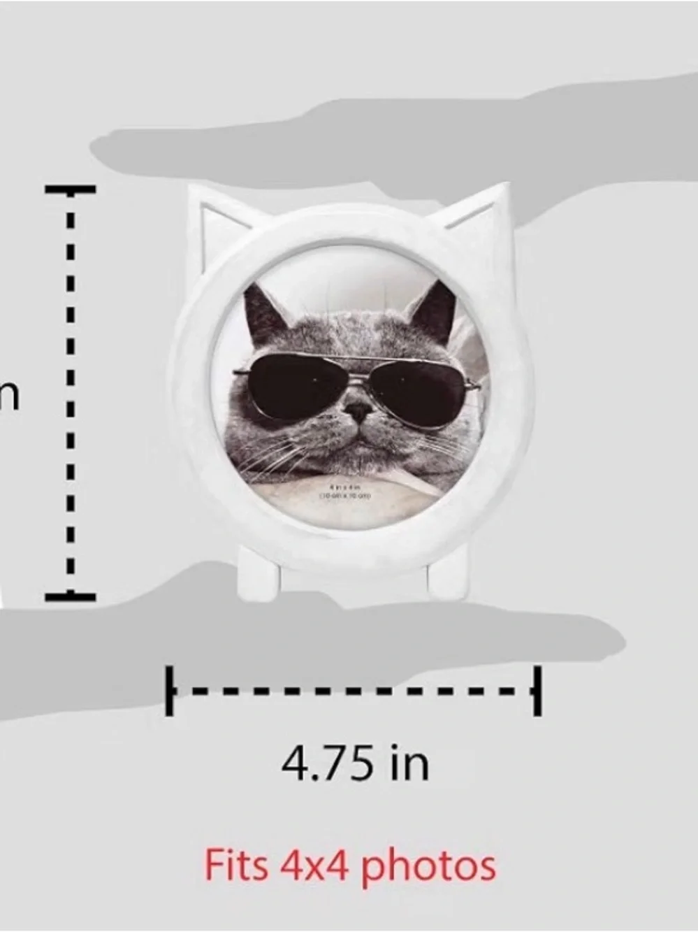 White Cat-Shaped Photo Frame for Cat Lovers